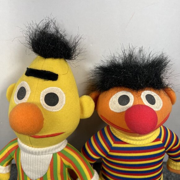 Sesame Street Ernie & Bert Plush, 11" Playskool, 1984. CLEAN & Washable - Picture 8 of 12